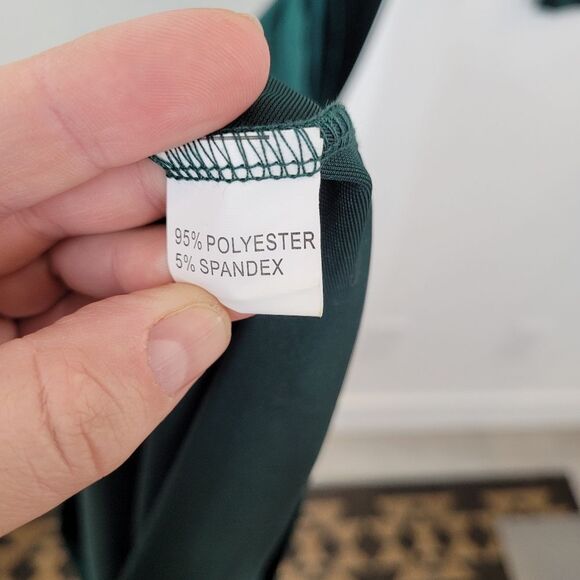 Emerald Green Velvet Maxi Dress Empire Waist Babydoll Regency Renfaire Small - Picture 9 of 9